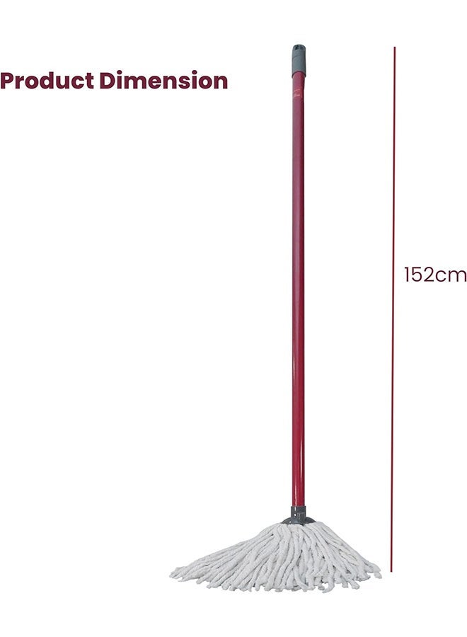 Home Pro ممسحة هوم برو - برأس إعادة تعبئة، رؤوس مسح ميكروفايبر متينة وعالية الامتصاص مع مقبض بطول 152 سم - Image 3